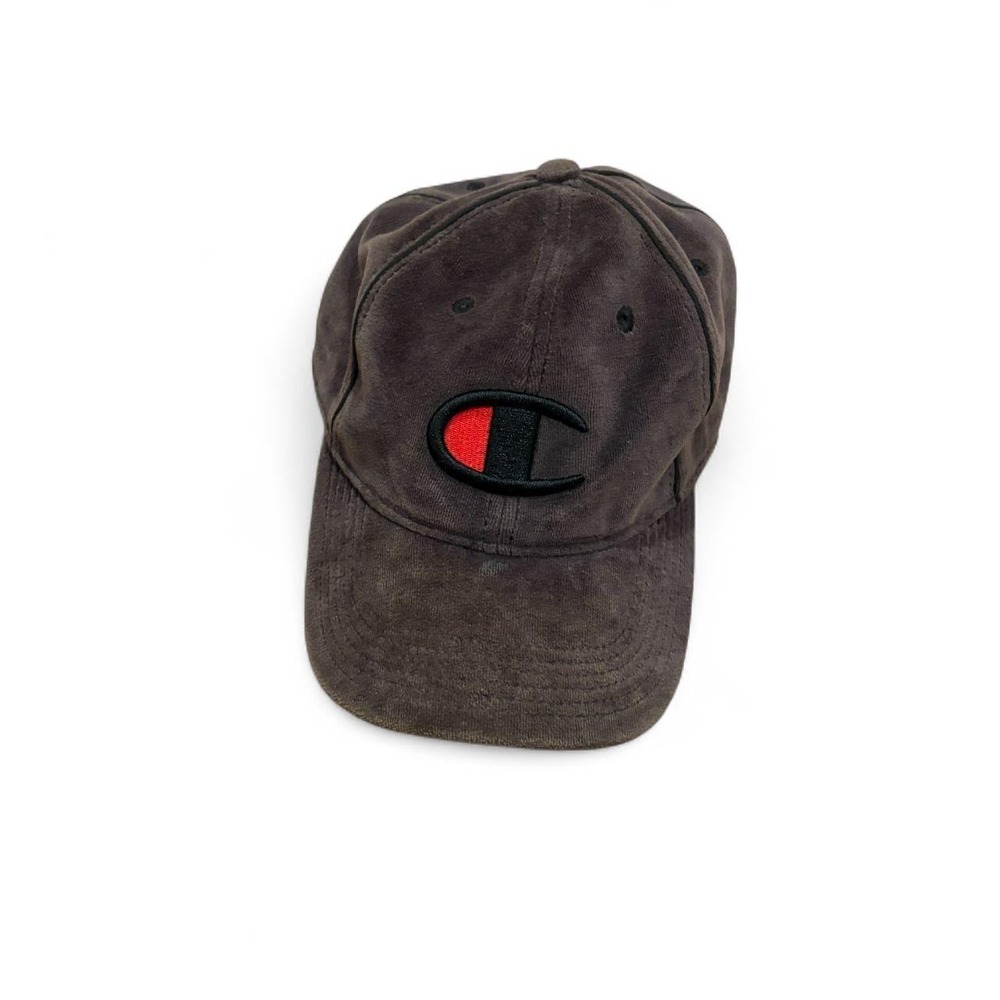 Champion Mens Gray Suede Look Dad Hat Embroidered C Logo Adjustable Cap